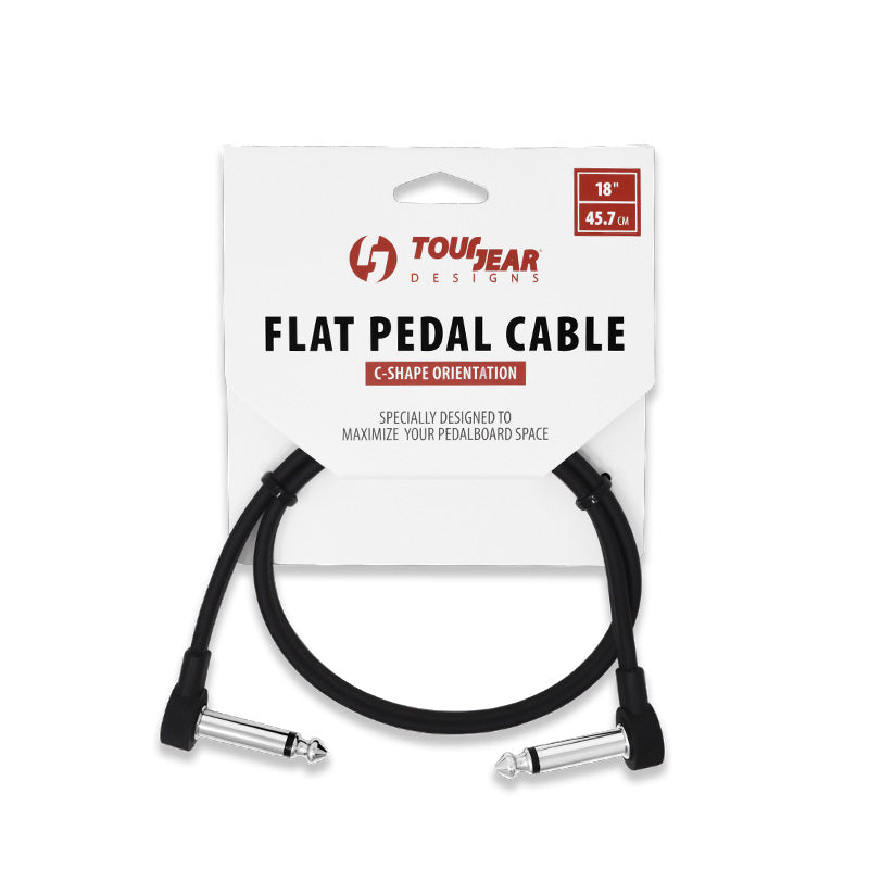 18" Flat pedal cable packaging with Tour Gear Designs branding on a white background