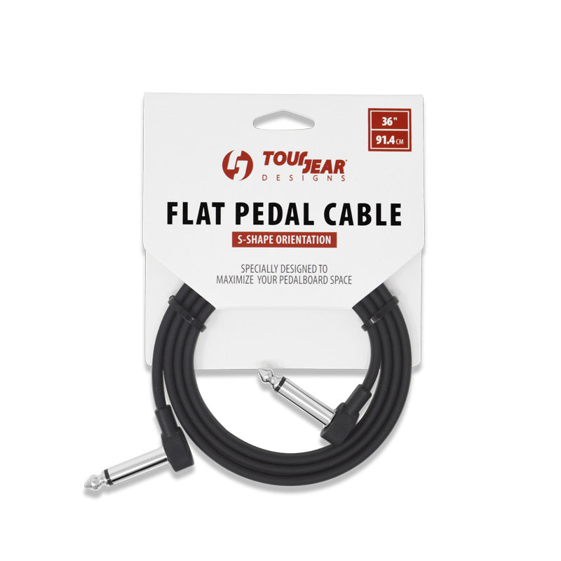 Flat pedal cable packaging with Tour Gear Designs branding on a white background