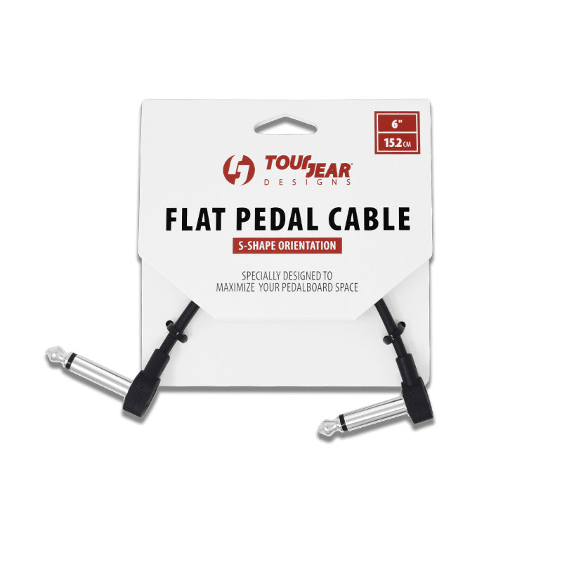 Packaged flat pedal cable with Tour Gear Designs branding on a white background