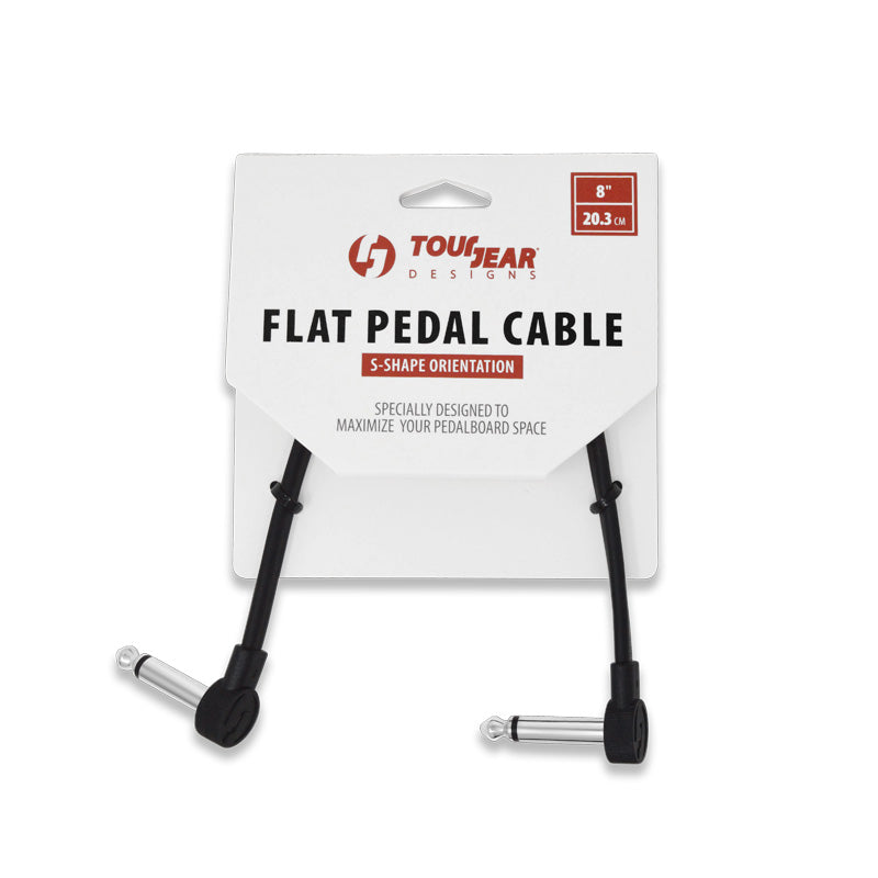 8" Flat pedal cable with packaging on a white background