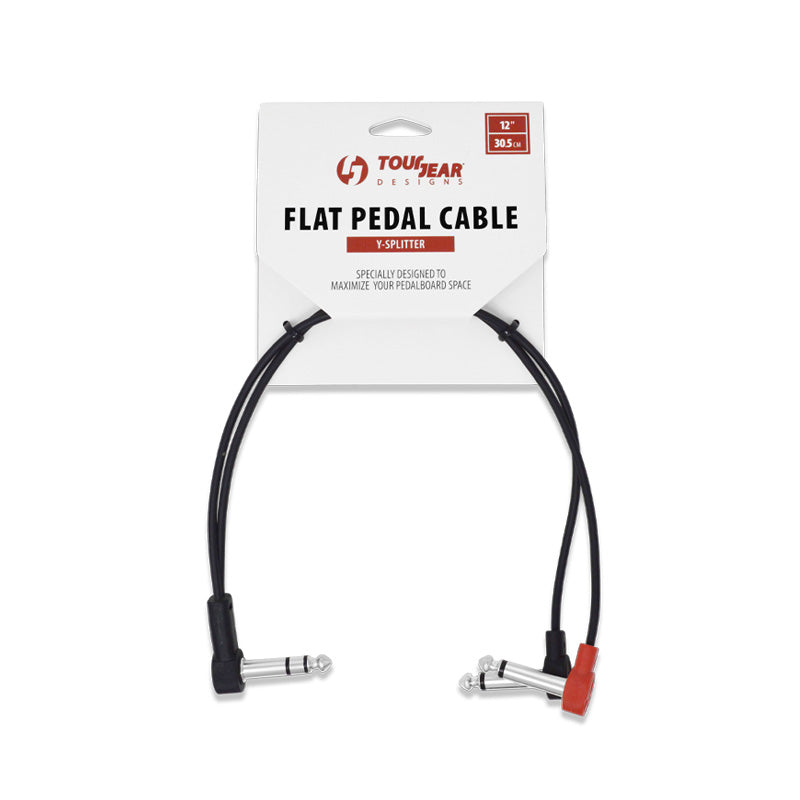 12" Flat pedal cable with packaging on a white background